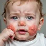 Baby with eczema symptoms