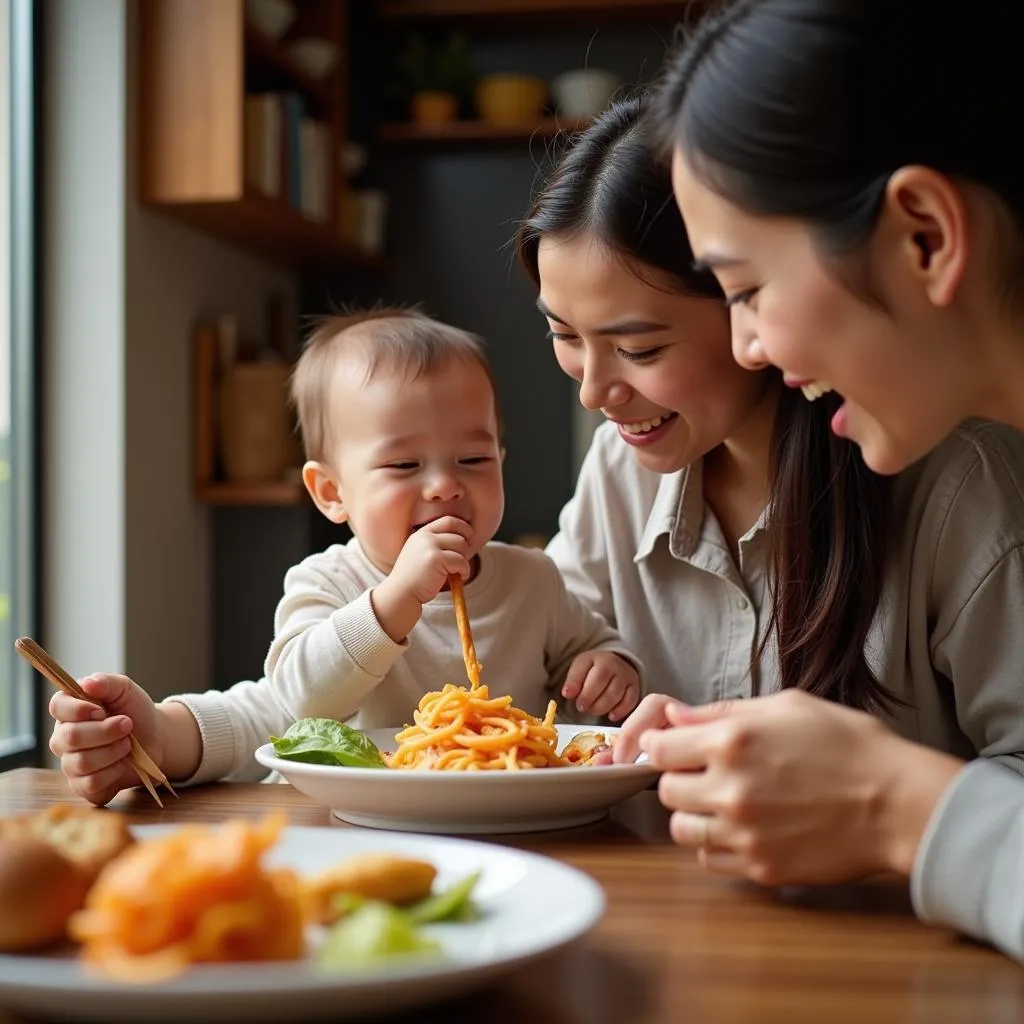 Baby Trying Vietnamese Cuisine