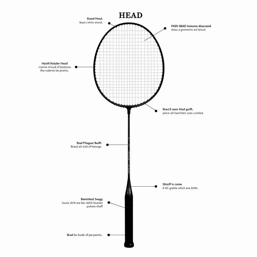 Badminton racket anatomy diagram