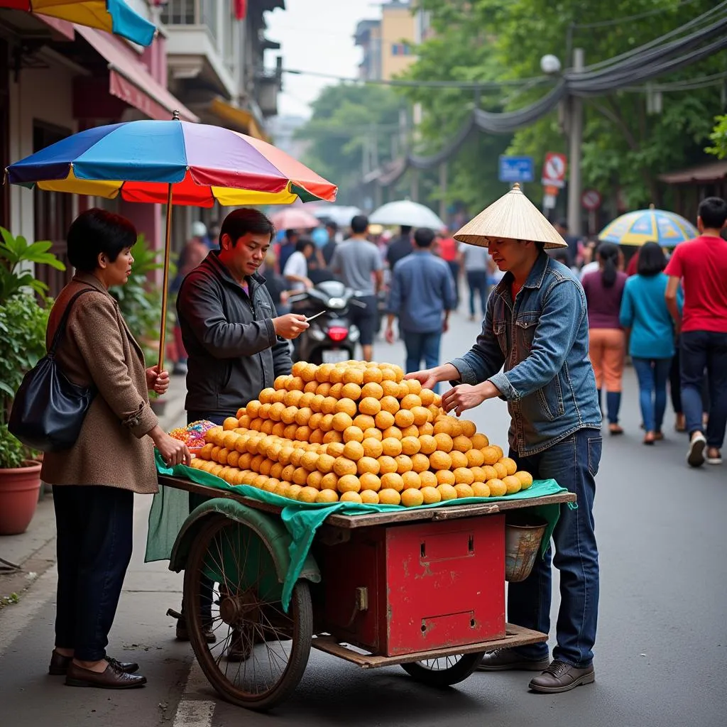 Banh Cay Street Vendor in Hanoi