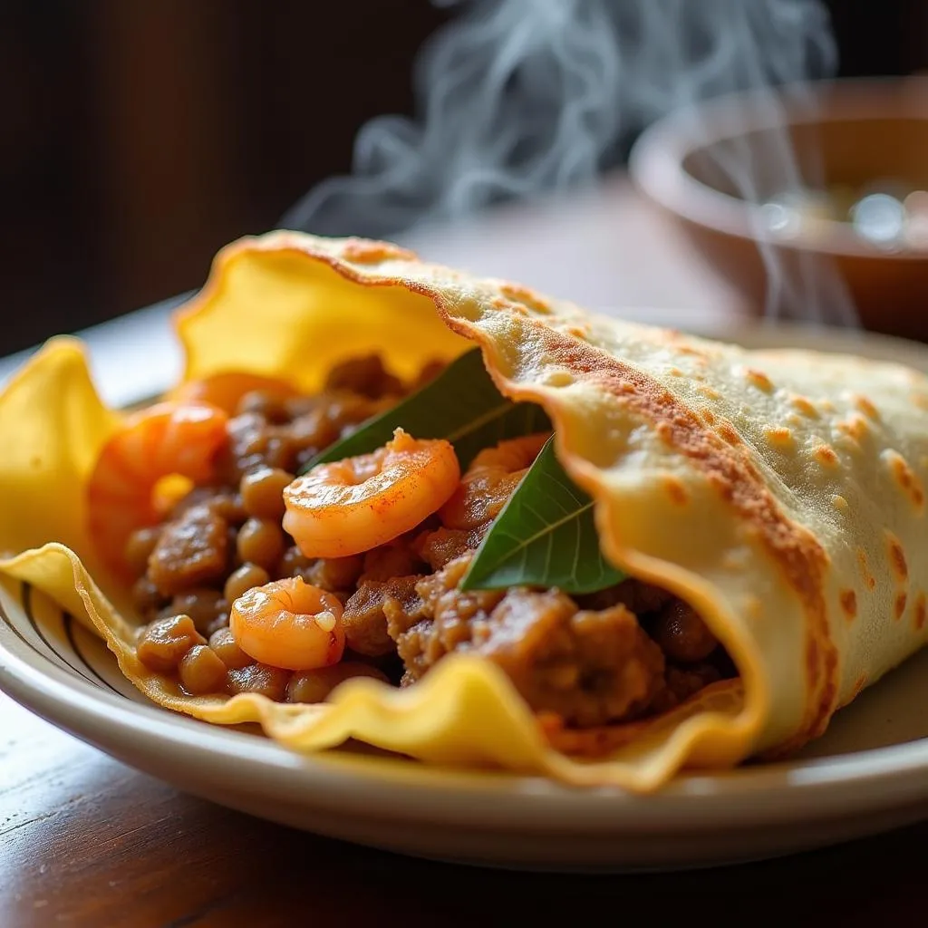 Savory Banh Khoai crepe from Nghe An