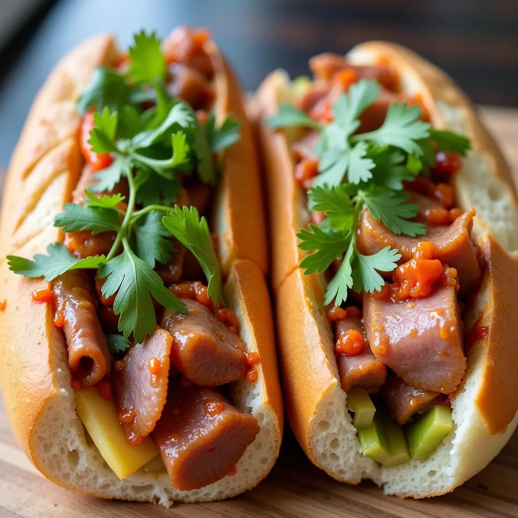 Delicious Banh Mi Sandwich with Pickled Vegetables