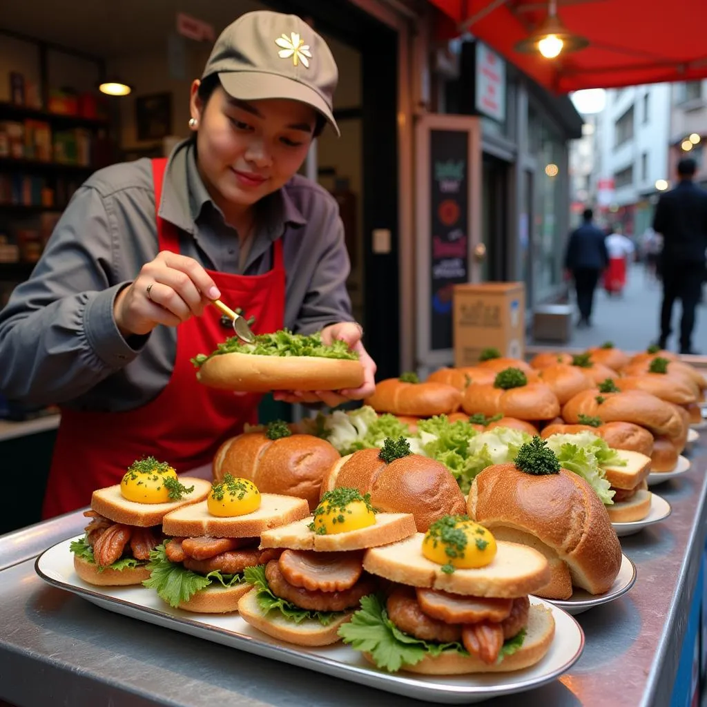 Banh Mi Street Food in Hanoi