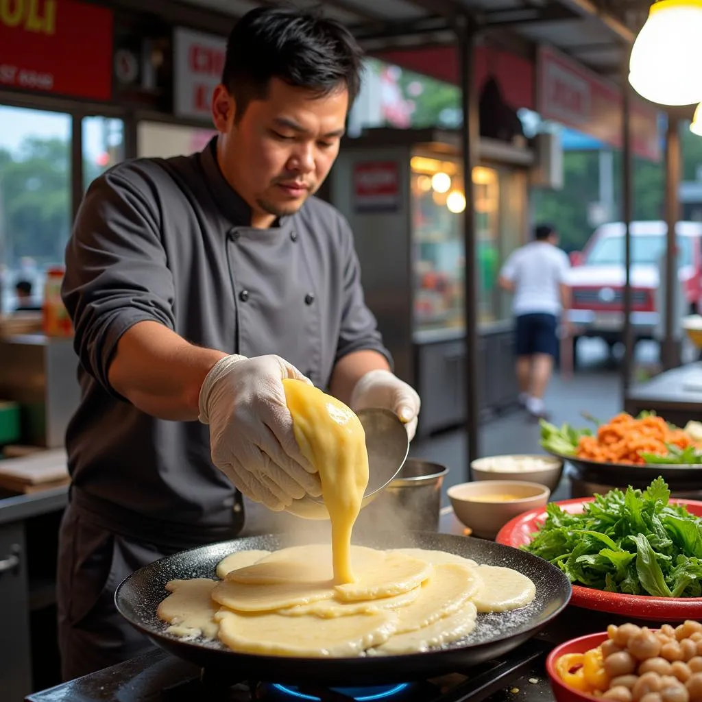 Banh Xeo Preparation in Mui Ne