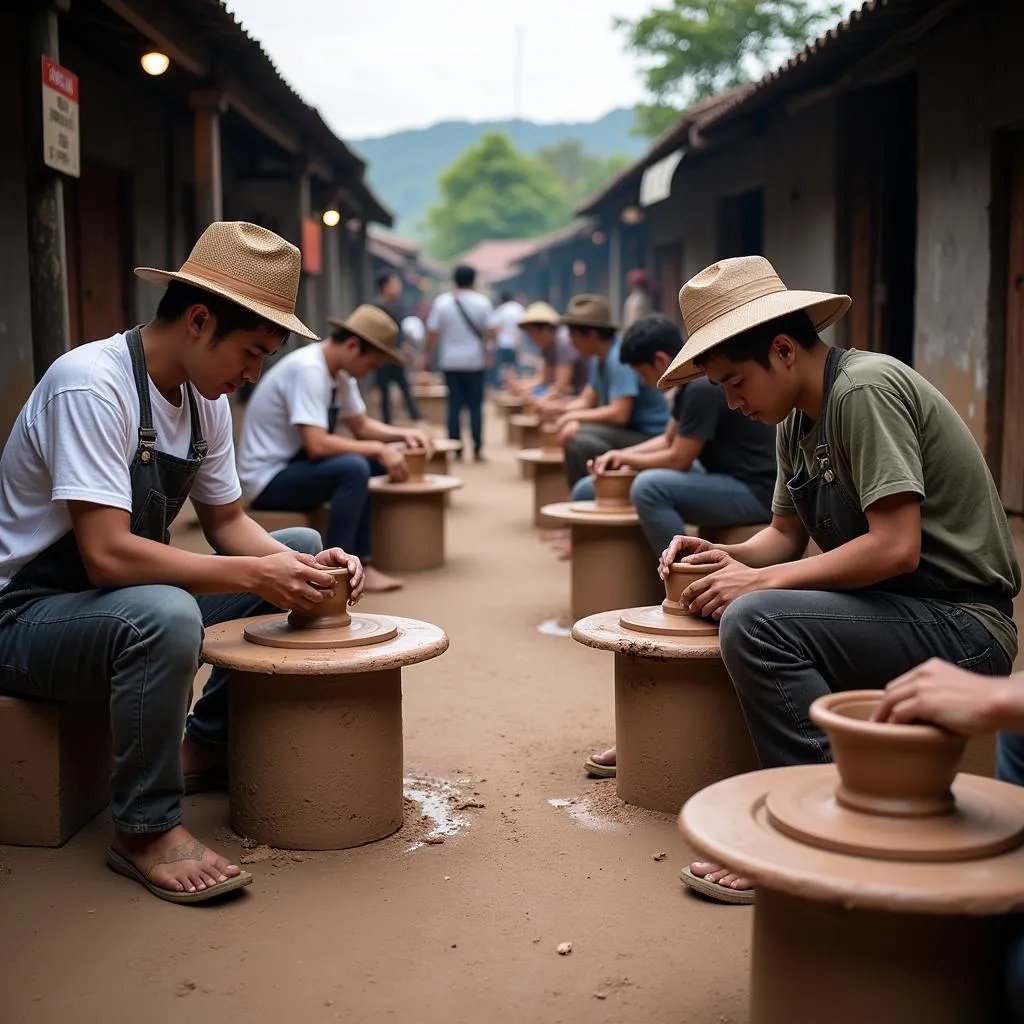 Bat Trang Village Pottery Making