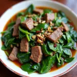 Beef Stir-fried with Water Spinach in Hanoi