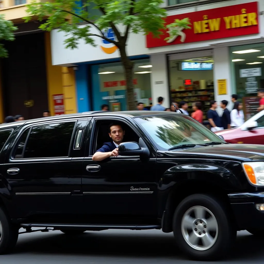 Chauffeur-Driven Limousine in Hanoi's Old Quarter