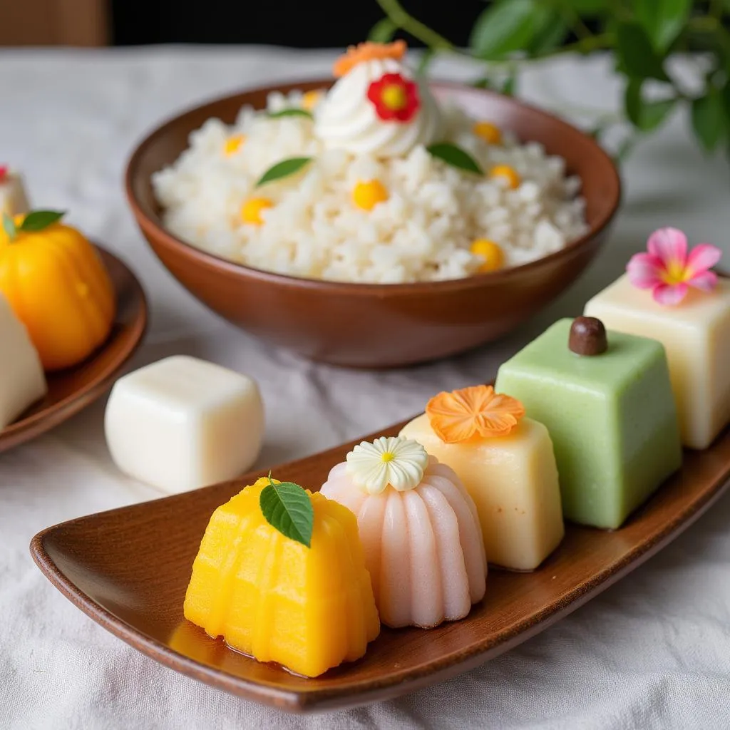 Traditional Vietnamese coconut rice and desserts