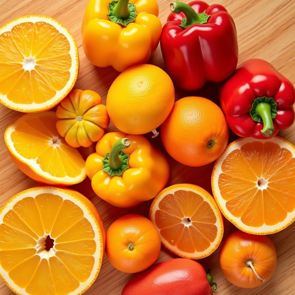 Colorful Fruits and Vegetables Rich in Vitamin C