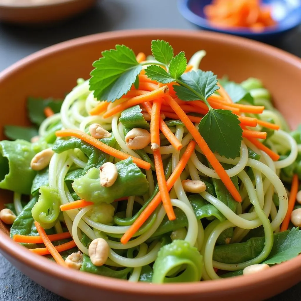 Colorful Hanoi green papaya salad