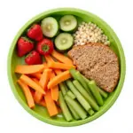 Plate of healthy food for kids