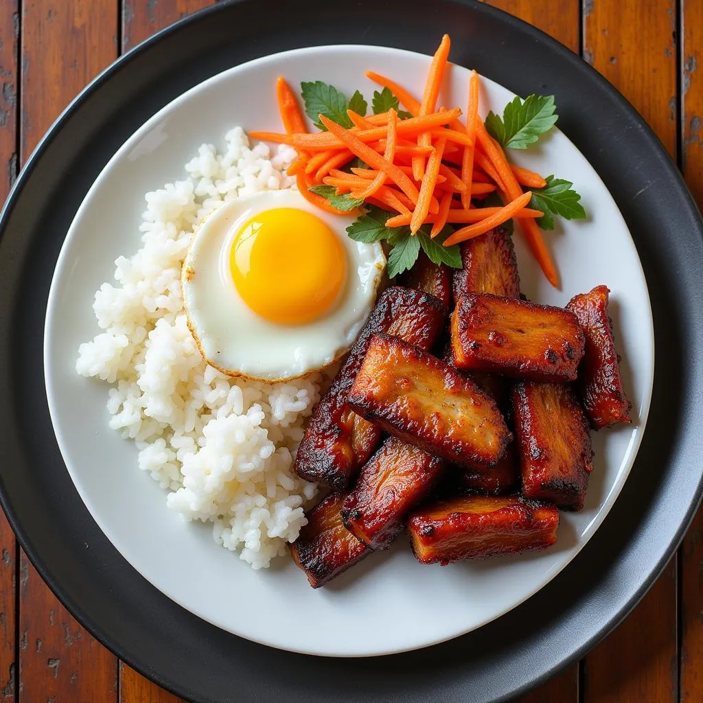 Plate of Com Tam with Grilled Pork