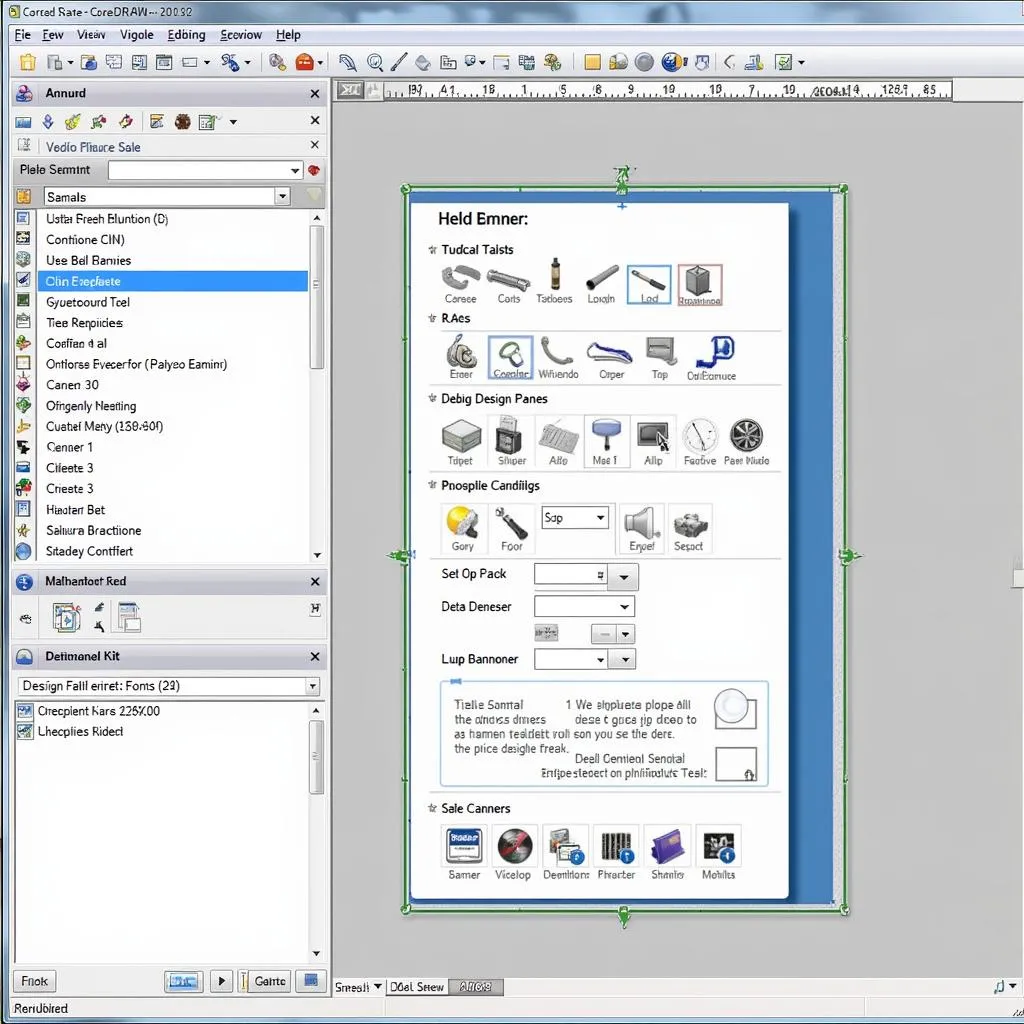 CorelDRAW interface for banner design