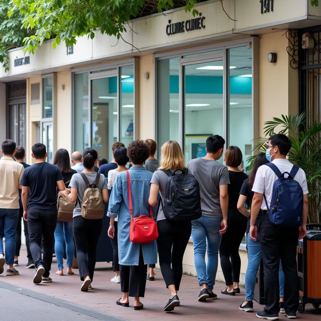 COVID-19 testing clinic in Hanoi