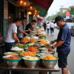 Da Nang street food vendors serving traditional Vietnamese dishes