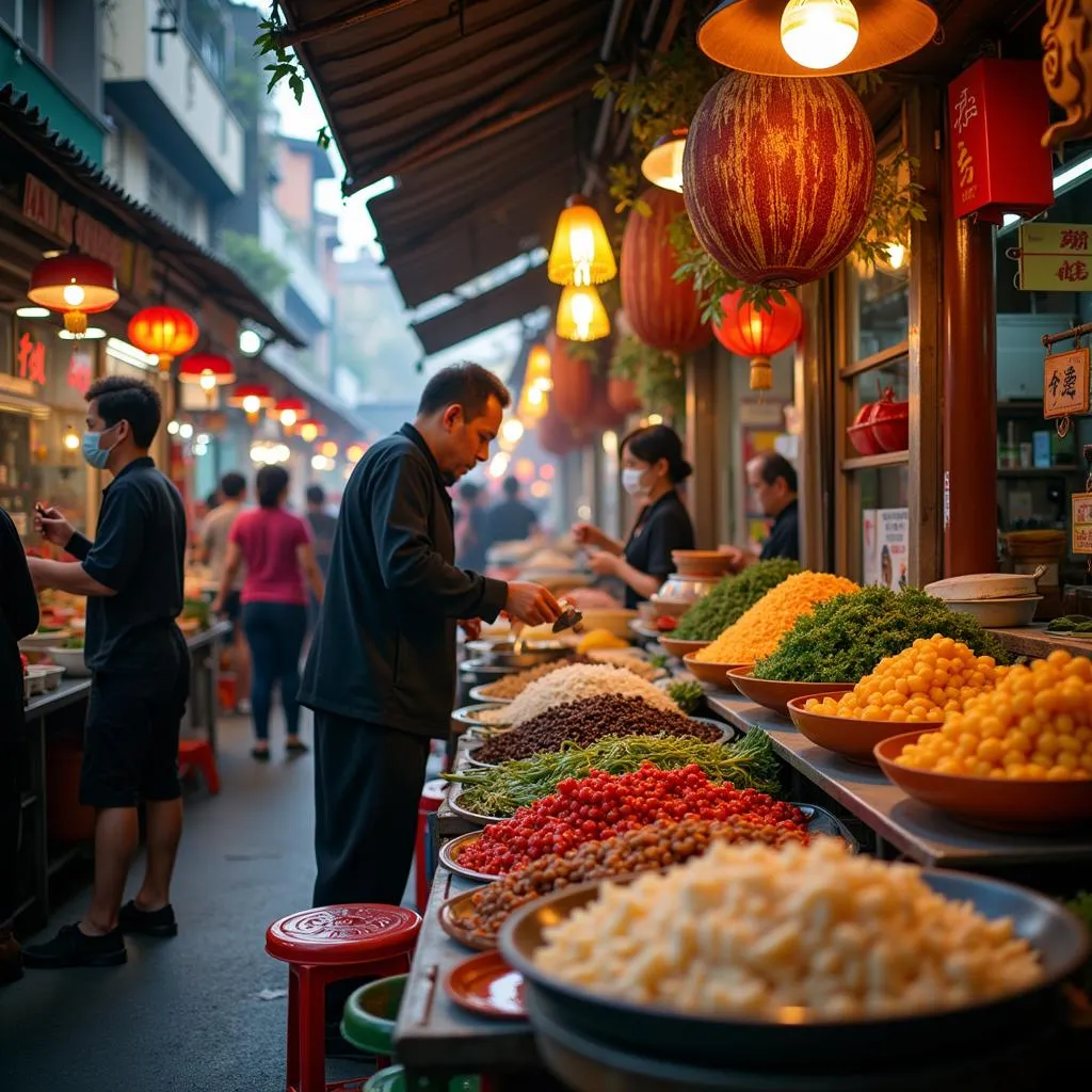 Vibrant Street Food Scene in Di An Market