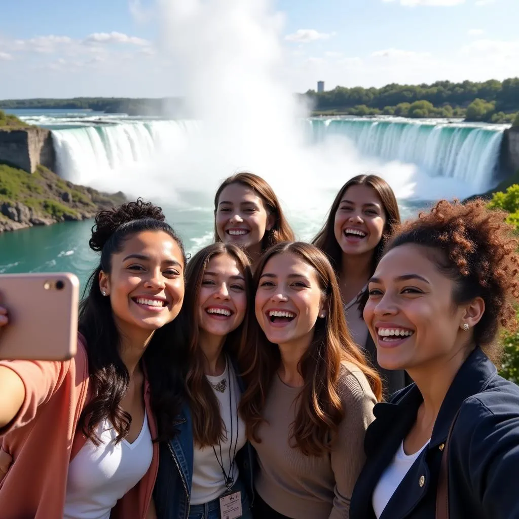 Diverse group of friends exploring Canada