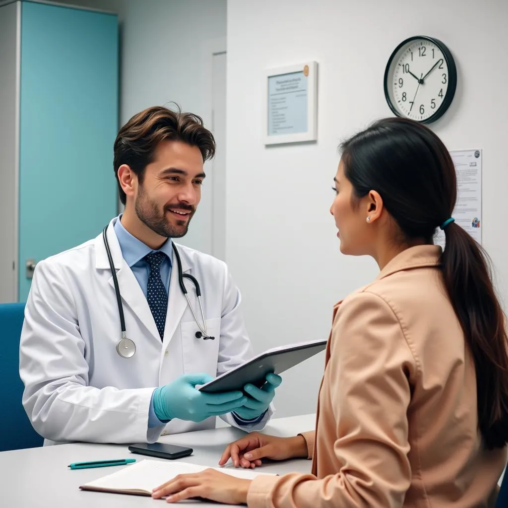 Doctor consulting with a patient suspected of having dengue fever