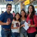 Dominican family at US Customs