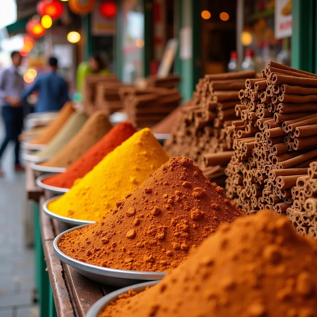 Cinnamon stalls at Dong Xuan Market