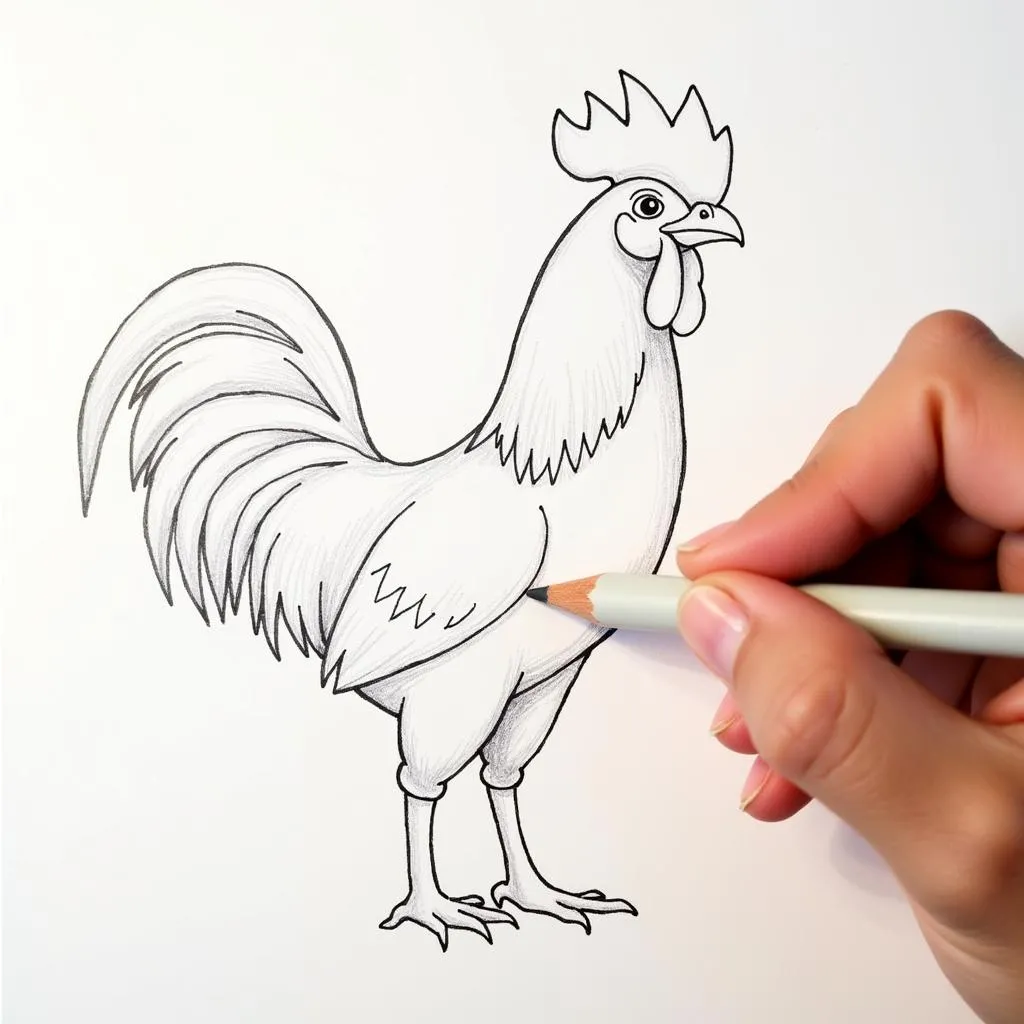 Drawing a rooster