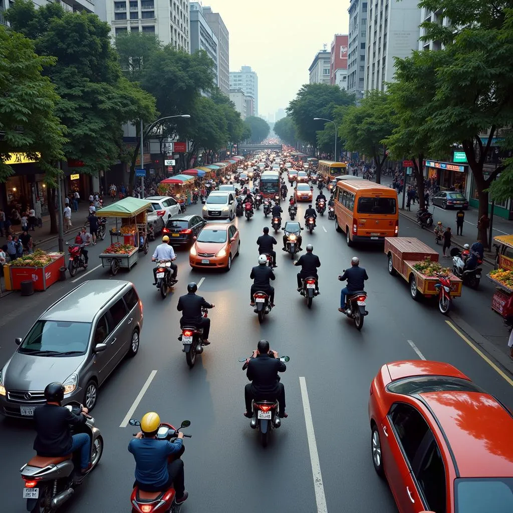 Traffic in Hanoi, Vietnam