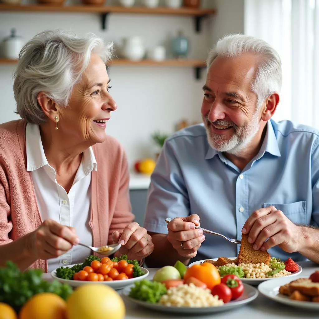 Senior Couple Eating Healthy