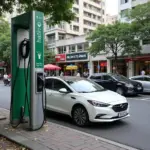 Electric Car Charging Station in Hanoi