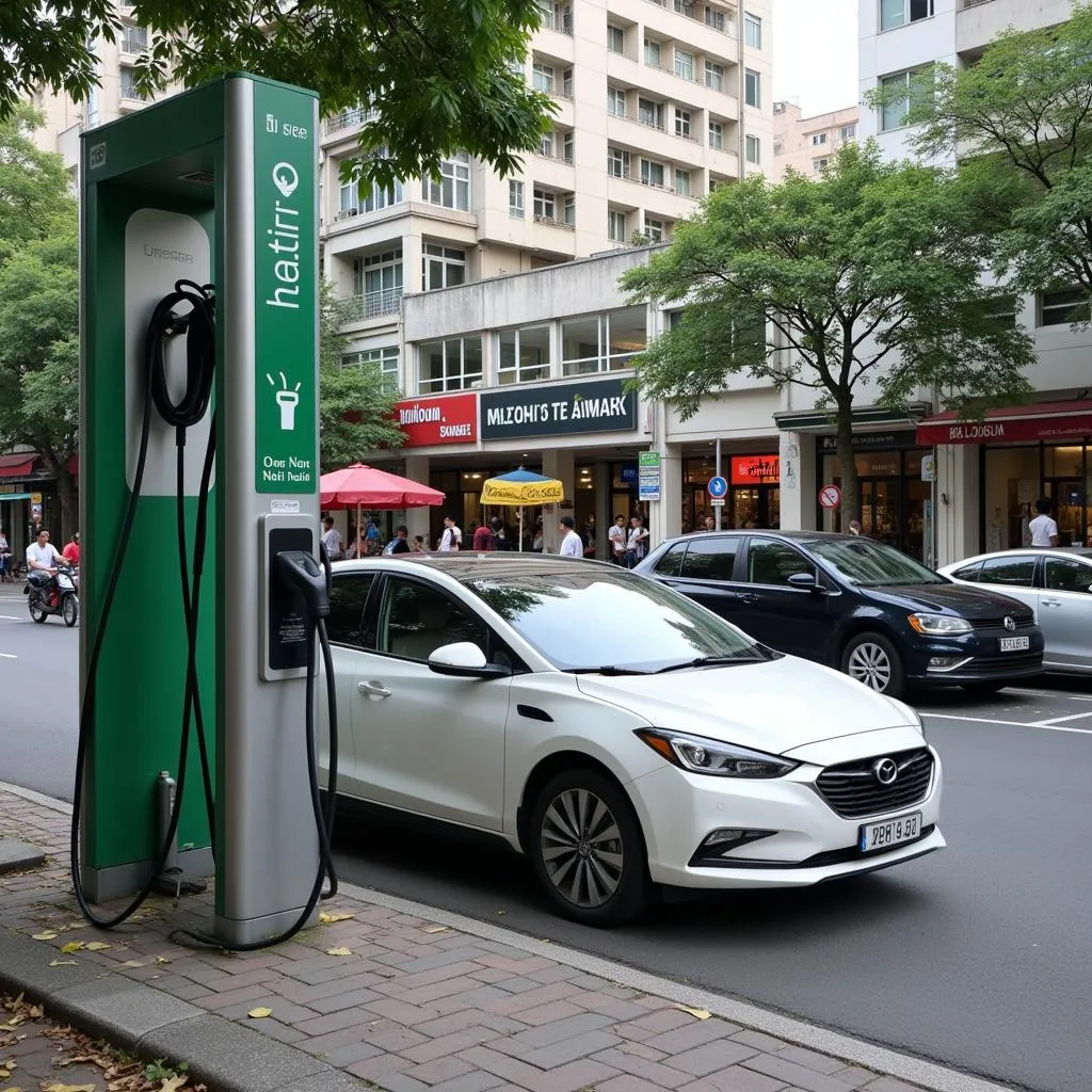 Electric Car Charging Station in Hanoi