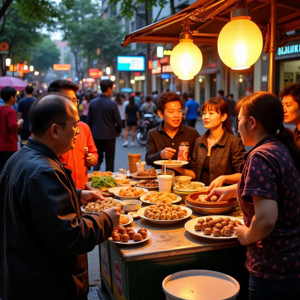 Enjoying apple snails in Hanoi's Old Quarter