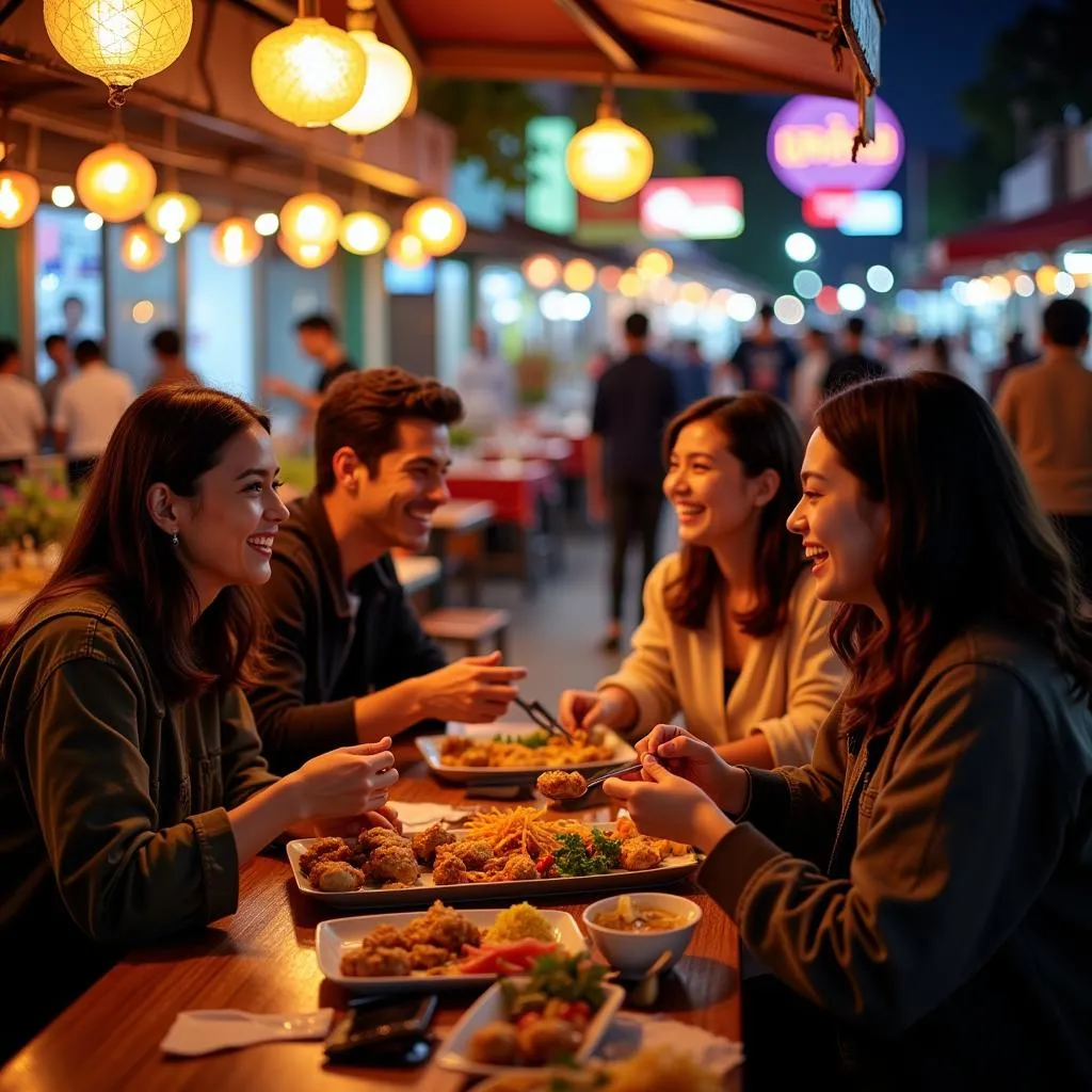 Enjoying Balut at a Hanoi Night Market