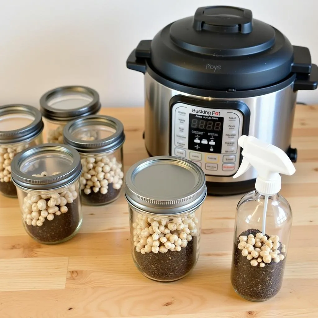 Enoki mushroom home cultivation setup