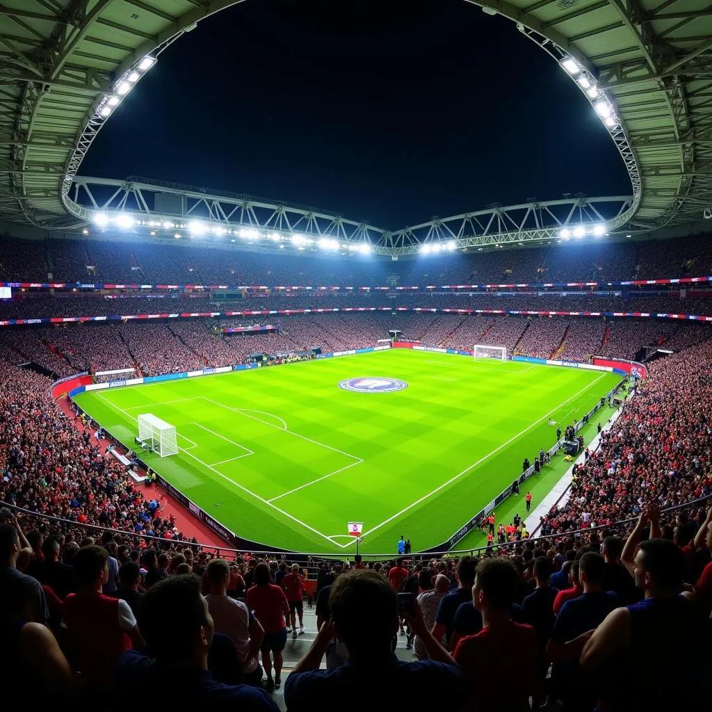 Wembley Stadium packed with fans during Euro 2020 final