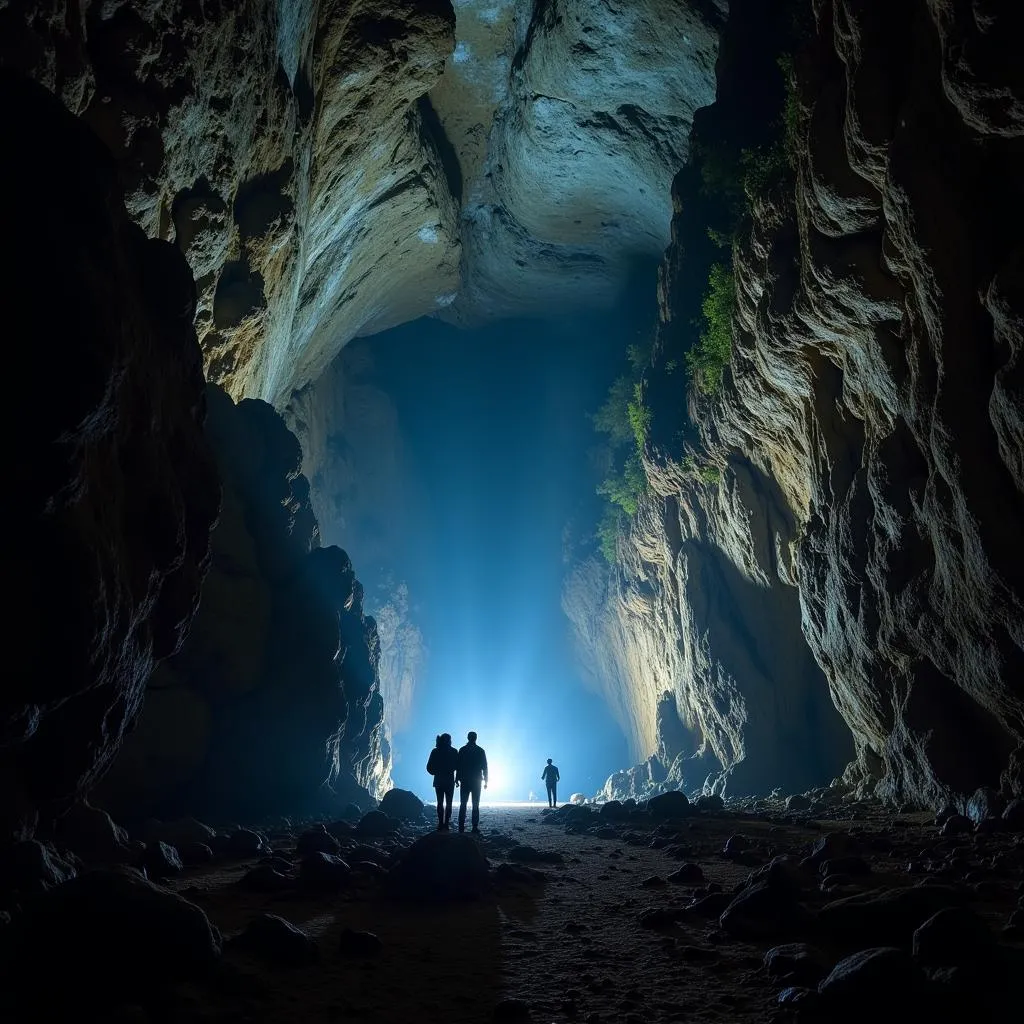 Exploring the massive cavern of Son Doong Cave