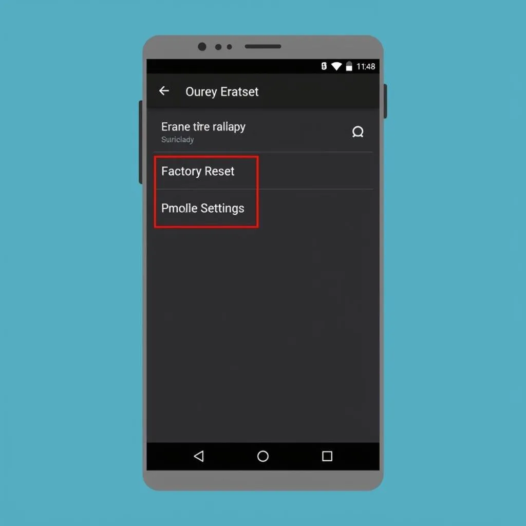 Android phone being factory reset