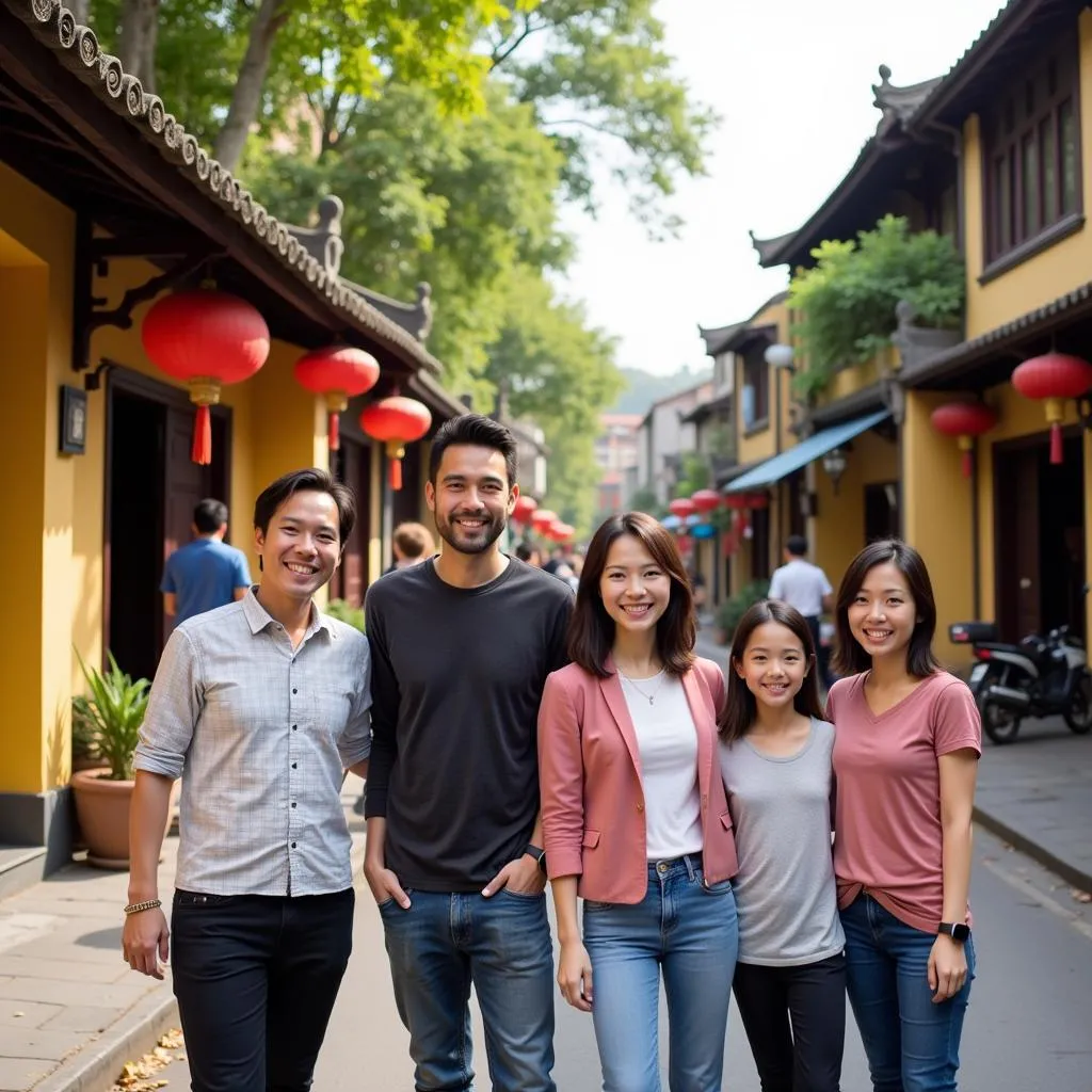 Family Exploring Hanoi