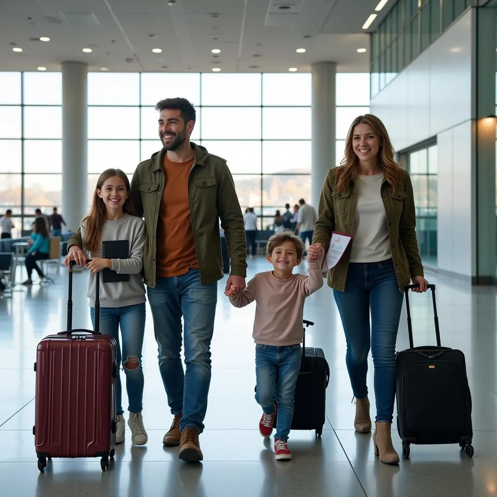 Family traveling with kids