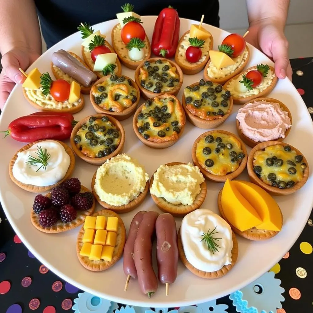 Colorful finger food platter