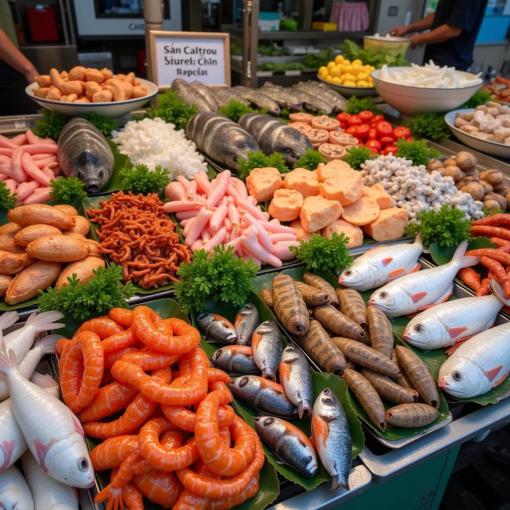 Fresh Seafood Display on Tran Phu Street, Nha Trang