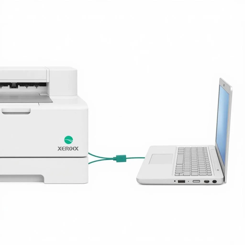 Connecting a Fuji Xerox printer to a laptop using a USB cable