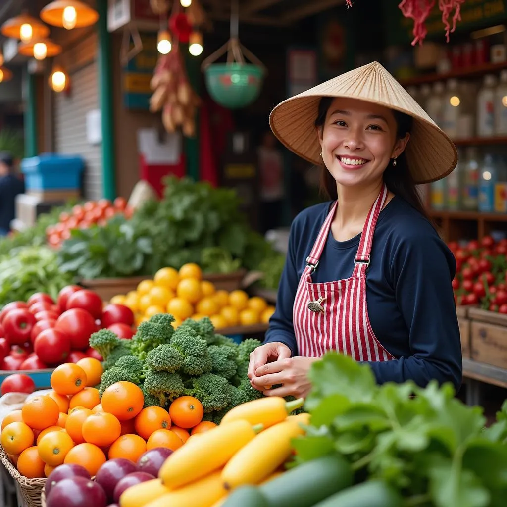 Vendors at Ga Cho Sy Market