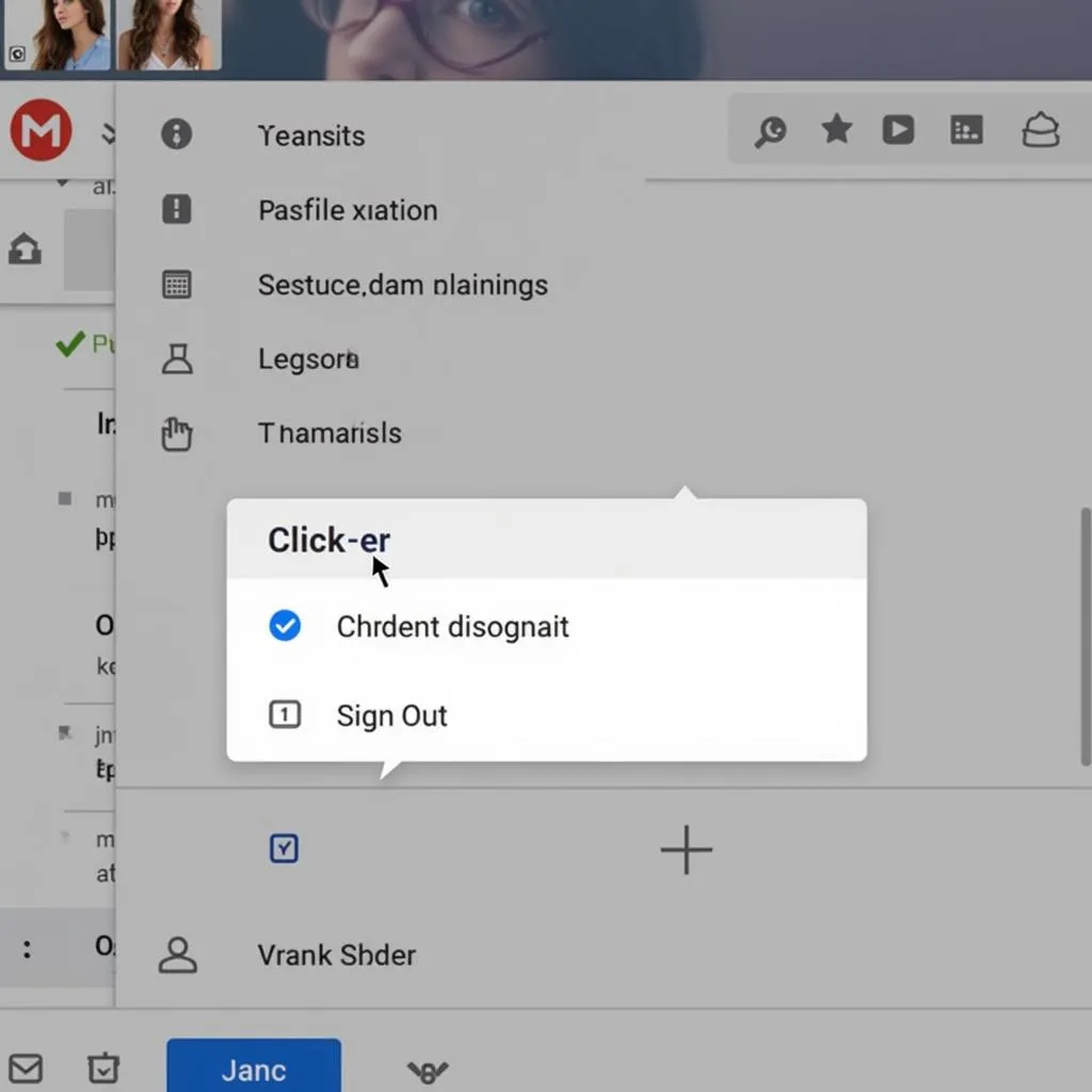 Screenshot of the Gmail sign-out option