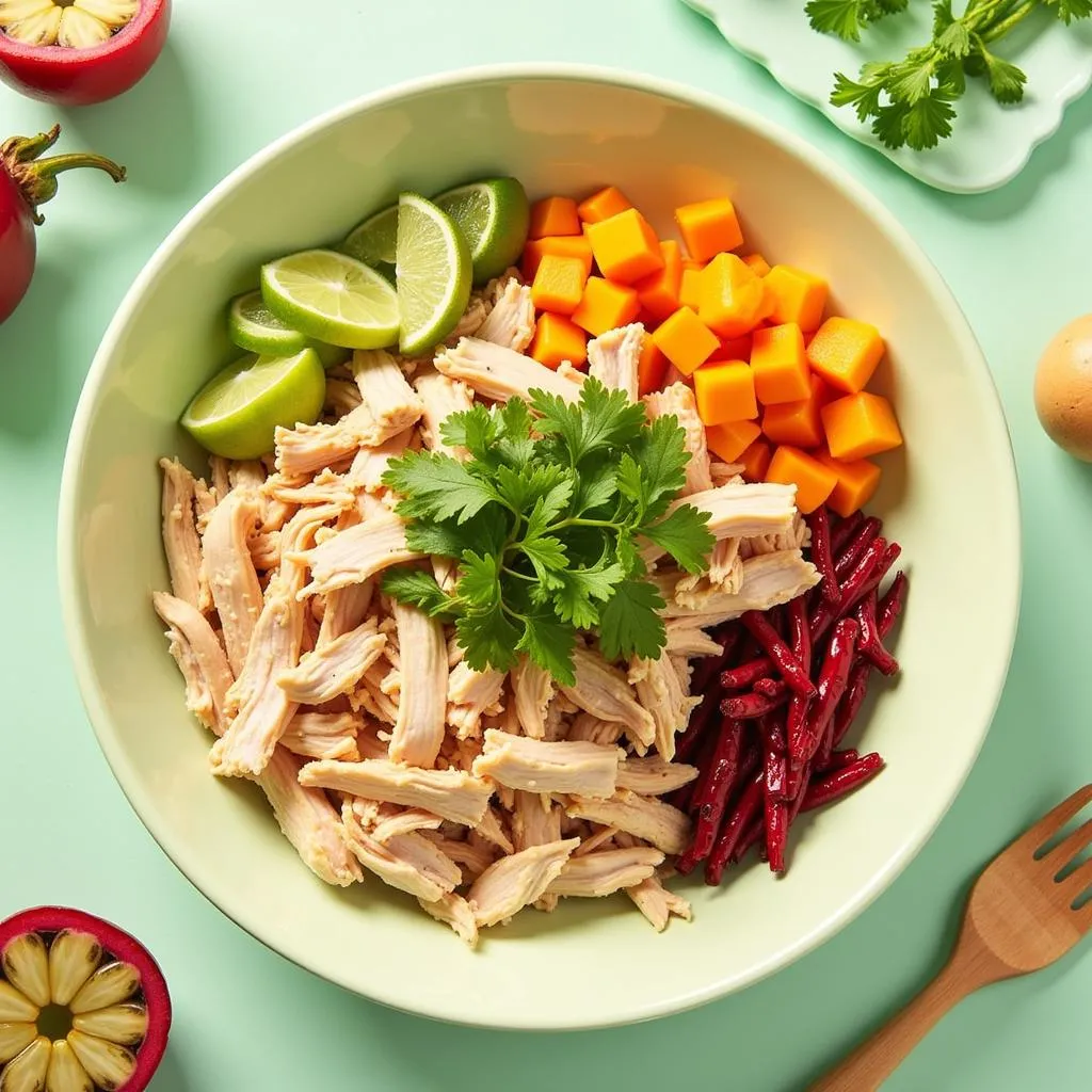 Chicken and mangosteen salad in Binh Duong