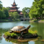 Golden Turtle in Hoan Kiem Lake