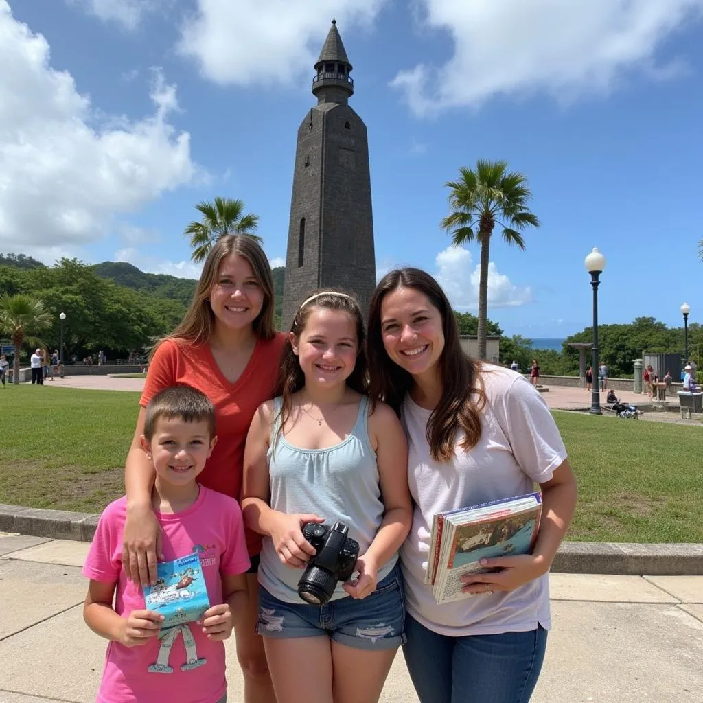 A family enjoying their vacation in Guam.