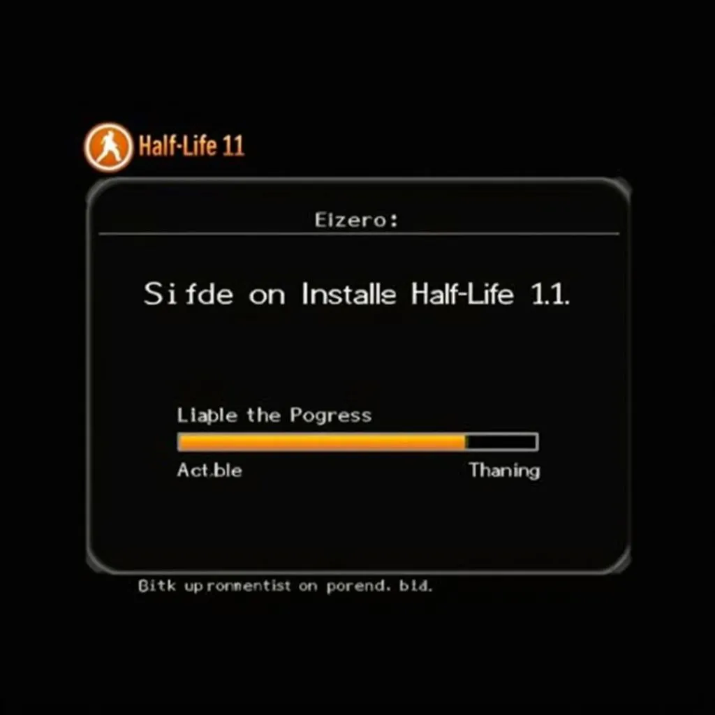 Half-Life 1.1 installation screen with progress bar