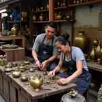 Bronze workshop in Hanoi Old Quarter