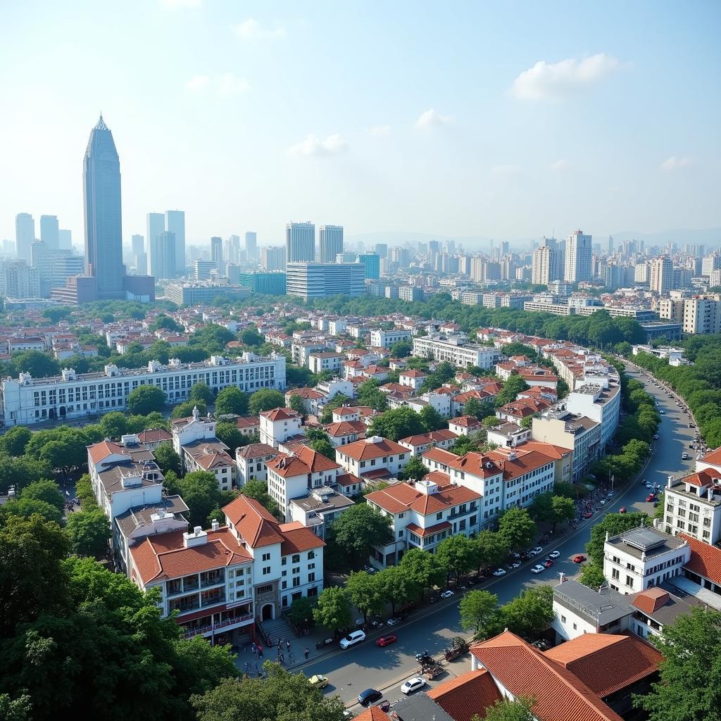 Hanoi city view from above