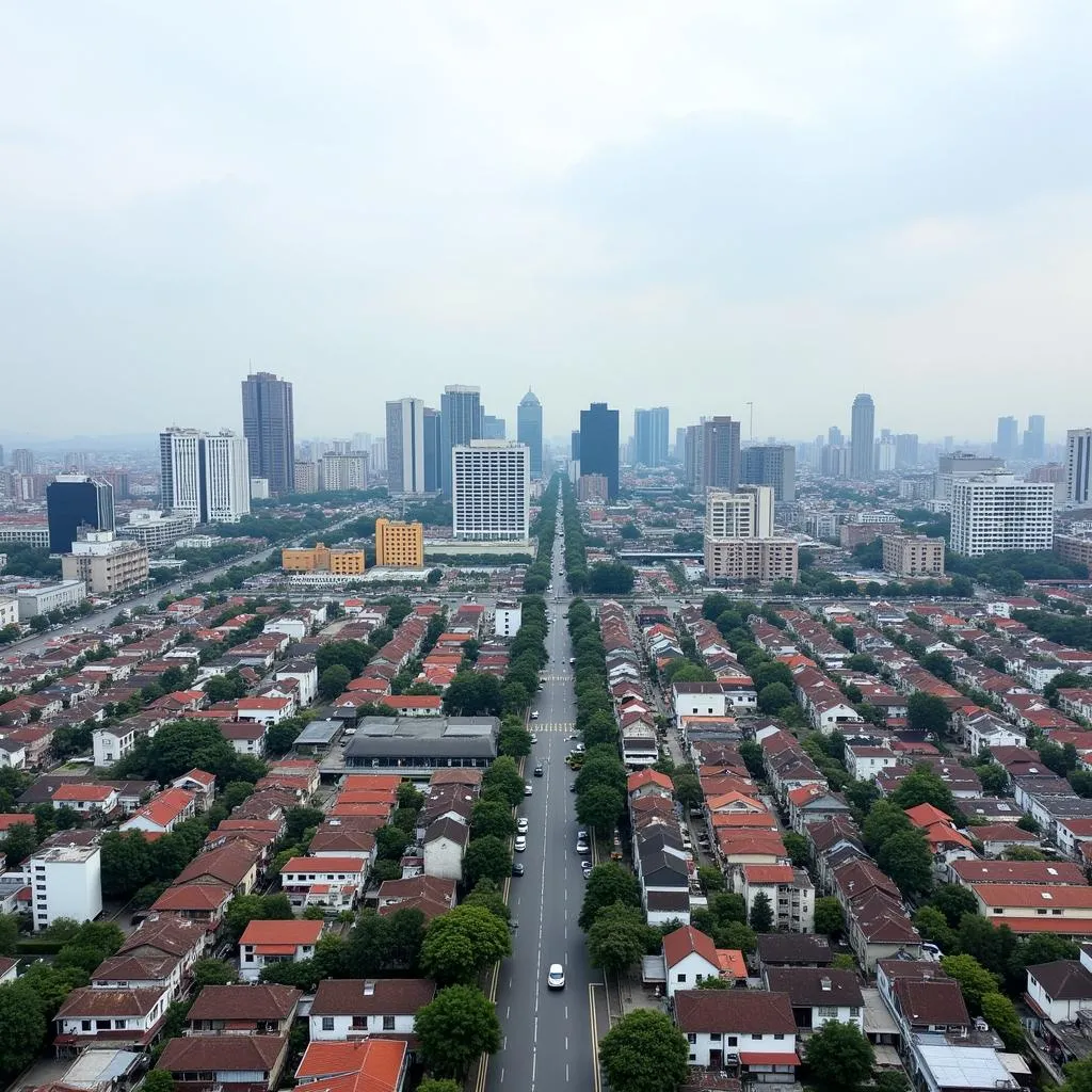 Hanoi cityscape from above