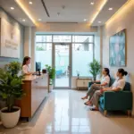 Hanoi Clinic Reception Area with Patients